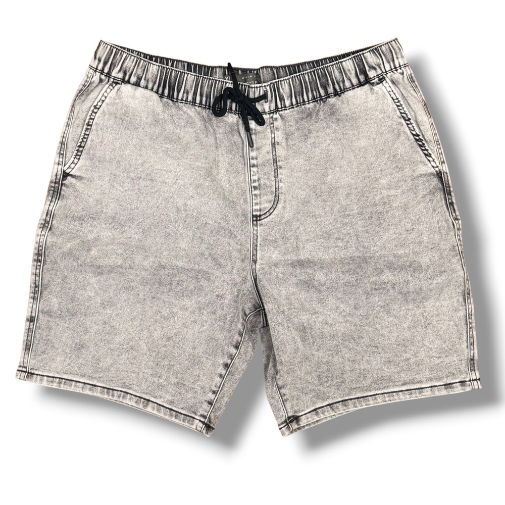 Denim Co Shorts Mens XL Black Grey Acid Wash Relaxed Cotton Casual Streetwear